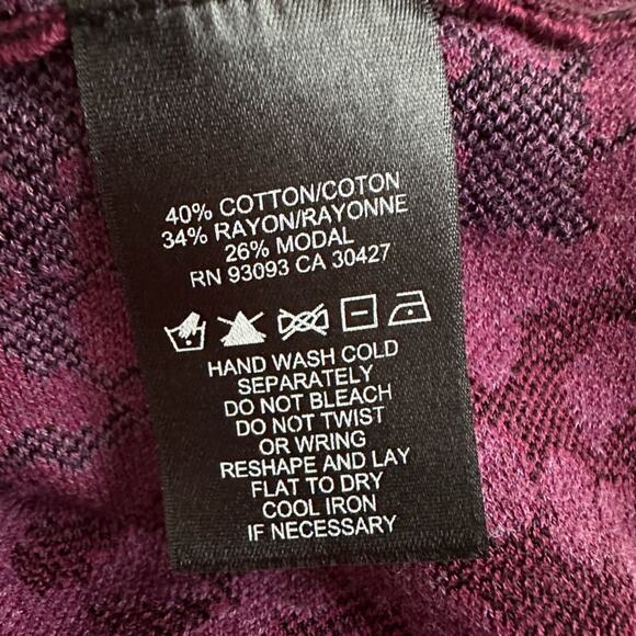 NIC+ZOE Knit Coda Twirl Purple Black Sweater Dress Midi Dark Preppy Goth Fall - Picture 6 of 6